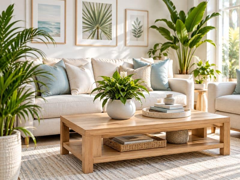 Fresh, clean coastal living room